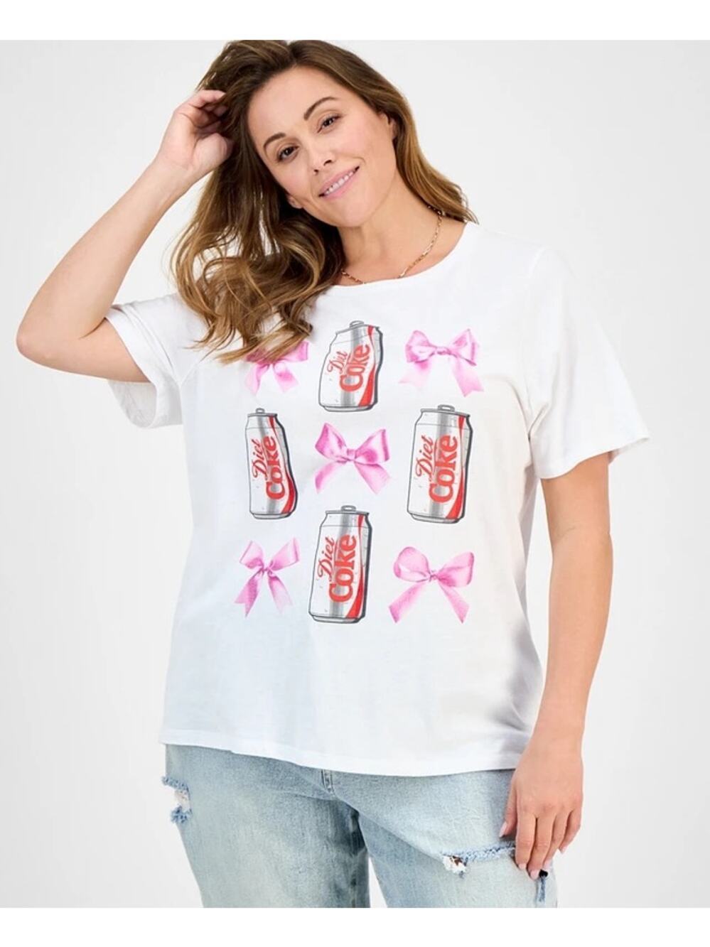 Diet Coke Bow Cropped Tee, EUC, Size XL